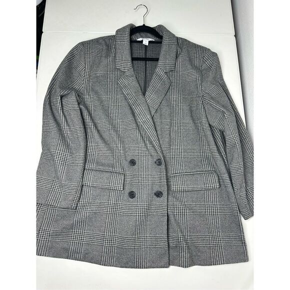 Old Navy Women’s Double-Breasted Textured Houndstooth Plaid Blazer Sz XL - Picture 5 of 15